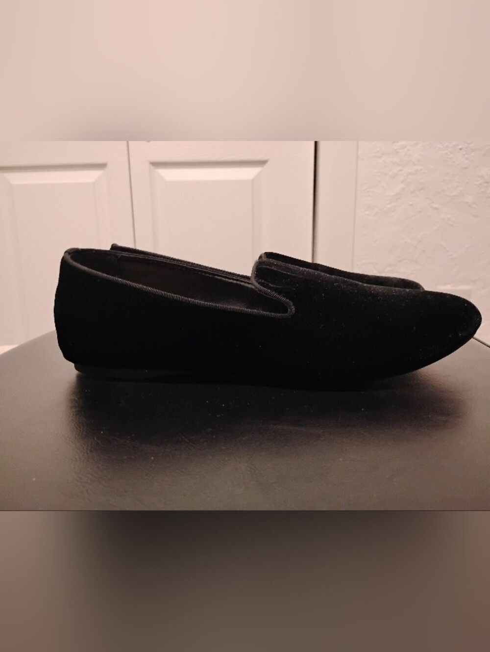 Birdies The Starling Velvet Womens 9.5 Black Cushioned Loafer Slip On Comfort